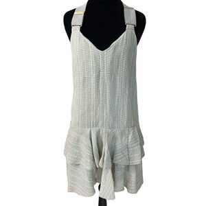 Derek Lam‎ 10 Crosby Dress Woman Size 2 Green Ruffle Mini Silk